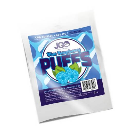 Blue Raspberry Puffs CBD Edible by Jolly Green Oil