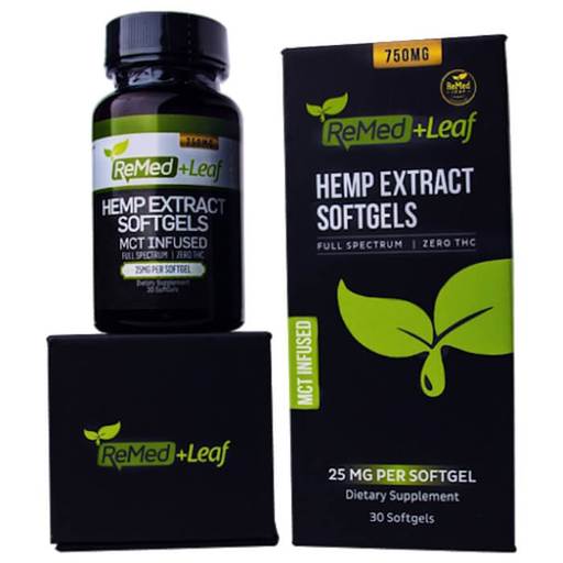 ReMed Leaf Full Spectrum Hemp Extract CBD Softgels
