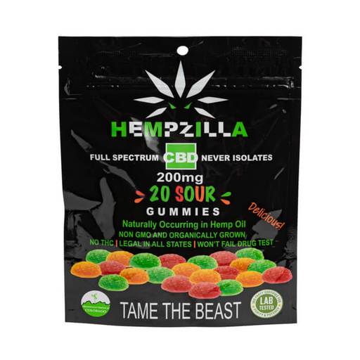 Sour Mixed Fruit CBD Gummies by Hempzilla